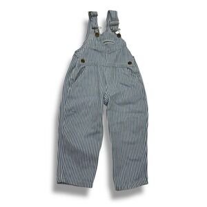 Toddler Hickory Stripe Overalls 2T Blue‎ White Railroad Stripe Vintage Style Bib
